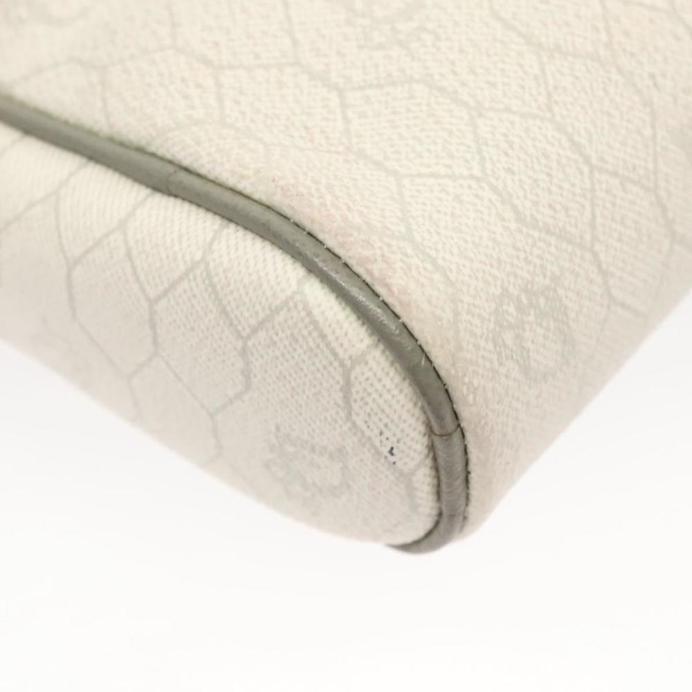 Christian Dior Honeycomb Canvas Shoulder Bag PVC White Gold Auth sw752 - Picture 12 of 16